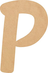 4 Inch Tall Wooden Letter P Unfinished Craft, Wood Alphabet for Nursery Room Decor, Muthike MDF Cutout NEXTCraft