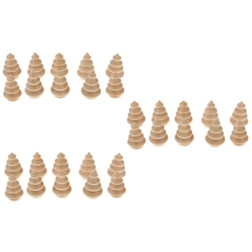 ABOOFAN 60 Pcs Unfinished Doll Crafts Blank Cake Topper Wooden Acorns Unfinished Wooden Christmas Peg Doll Wooden Puppet Toys DIY Wooden Christmas ABOOFAN