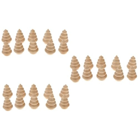 ABOOFAN 60 Pcs Unfinished Doll Crafts Blank Cake Topper Wooden Acorns Unfinished Wooden Christmas Peg Doll Wooden Puppet Toys DIY Wooden Christmas ABOOFAN