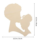Healifty Mother's Day Wood Chips Unfinished Wood Cutout Women Face Wood Shape Wood Plywood Circles Unfinished Mother Gifts Circle Stencil Wood Tags Healifty