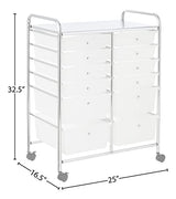Whitmor Chrome and Plastic 12-Drawer Storage Cart Whitmor