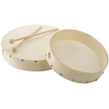 Foraineam 10 Inch & 8 Inch Hand Drum Musical Hand Percussion Wood Frame Drum with Drum Stick Foraineam