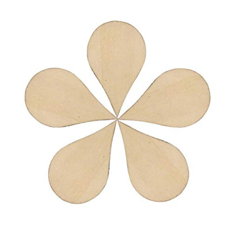 SUPVOX 100pcs Unfinished Drop Shape teardrops Wood Slices DIY Paint Decorate SUPVOX