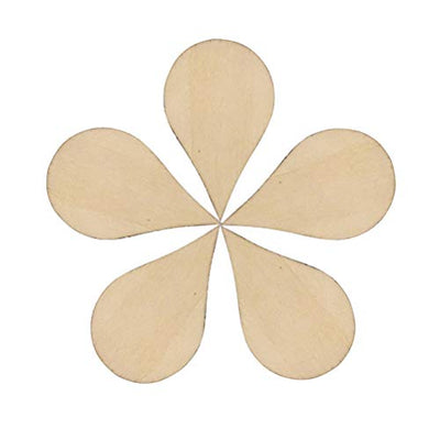 SUPVOX 100pcs Unfinished Drop Shape teardrops Wood Slices DIY Paint Decorate