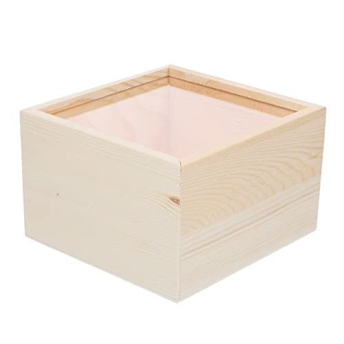 COHEALI 2pcs Box Storage Wooden Box Unfinished Wooden Crate Decorative Wooden Unfinished Wooden Case Jewelry Display Case Wooden Gift Case Wood Crate COHEALI