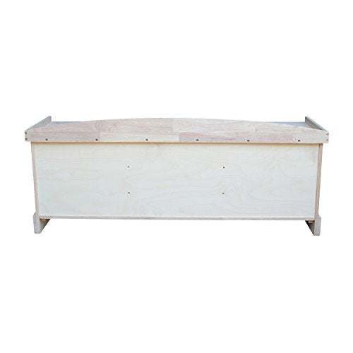 Unfinished Solid Hardwood Storage Bench with Butcher Block Surface by IC International Concepts IC International Concepts