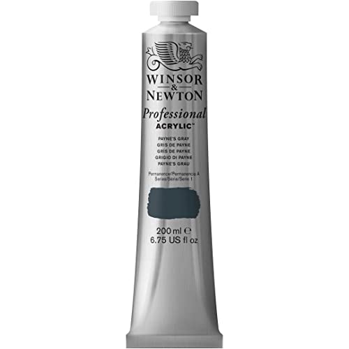 Winsor & Newton Professional Acrylic Paint, 200ml (6.75-oz) Tube, Payne's Gray - WoodArtSupply