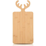 Bamboo Cutting Board with Antler Handle Christmas Wooden Serving Board Bamboo Wood Cheese Charcuterie Board Decorative Carving Cutting Board for AWIZOM