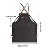 Aoomzoon Canvas Aprons for Men Chef Apron, Work Apron with Large Pockets - Durable 16oz Heavy Duty Cross Back, BBQ, Cooking (Black②, 1 Pack) Aoomzoon