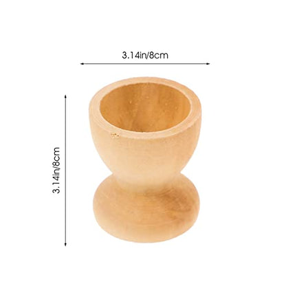 Amosfun 12PCS Wooden Egg Cup Holders Stands DIY Blank Unfinished Wooden Egg Stands Holders 1.1" x 1.3" - WoodArtSupply