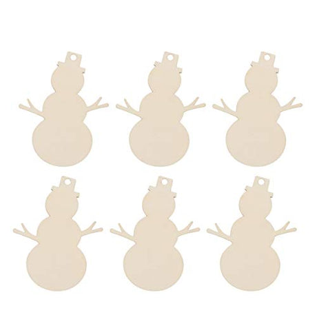 SEWACC 50pcs Unfinished Paintable Blank Wood Slices Christmas Wooden Ornaments Xmas Tree Hanging Wood Cutout Gift Tags Embellishments DIY Art Crafts SEWACC