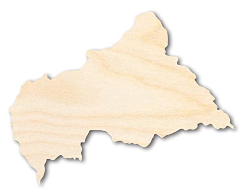 Unfinished Wood Central African Republic Country Shape - Central Africa Craft - up to 36" DIY 4" / 1/4" 24 Hour Crafts