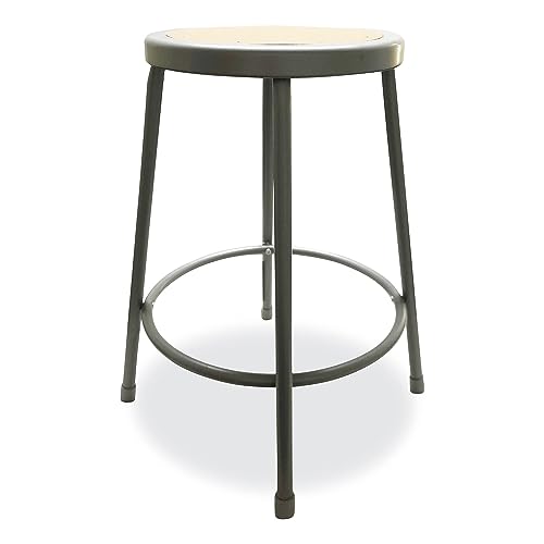 Alera ALEIS6624G 24 in. Seat Height Backless Industrial Metal Shop Stool - Brown Alera