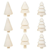 NOLITOY 9Pcs Unfinished Wooden Peg Dolls Blank Wood Christmas Trees for Xmas Decor DIY Crafts Graffiti Drawing Toy NOLITOY