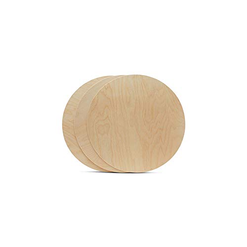 Wood Discs for Crafts, Blank Tokens, or Wooden Coins, 3 x 1/16 inch, Pack of 100 Unfinished Wood Circles, by Woodpeckers Woodpeckers