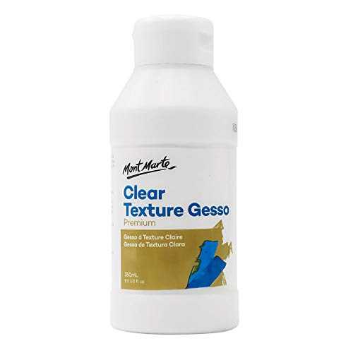 MONT MARTE Premium Clear Texture Gesso Acrylic Medium 8.45oz (250ml) - WoodArtSupply