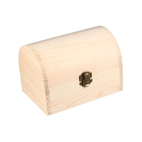 ARTIBETTER 3pcs table top chest locking clasp craft case organizer unfinished wood trunk memories chest unfinished pine wood treasure chest wood ARTIBETTER