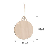 KSPOWWIN 50pcs Round Blank Wood Slices with Holes for DIY Christmas Ornaments Hanging Decorations, 3.5" Unfinished Wooden Christmas Cutouts Ornaments KSPOWWIN