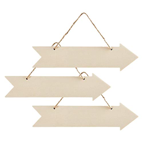 Samanter Blank Wood Sign for Crafts,Unfinished Wood Slices DIY Hanging Wood3pcs Samanter