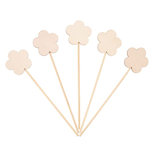 Toyvian 8pcs Girl Fairy Wands Stickers Unfinished Princess Wand Kit Homemade DIY Wood Flower Wand DIY Wooden Star Wands Unfinished Wood Crafts for Toyvian