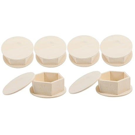 Zerodeko 6 pcs Boxes DIY Storage Box Soap case rustic ring container wood treasure chest wood jewelry case clay for crafts wood crates unfinished Zerodeko