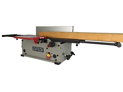 Cutech 40180HB 8-Inch Spiral Cutterhead Benchtop Jointer with 16 Tungsten Carbide Inserts and Teflon Coated Extendable Tables - WoodArtSupply