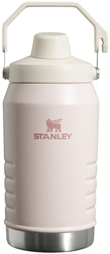 Stanley Iceflow Fast Flow Jug | Recycled Stainless Steel Water Tumbler | Keeps Drink Cold and Iced for Hours | Easy Carry Handle | 64 OZ | Rose STANLEY