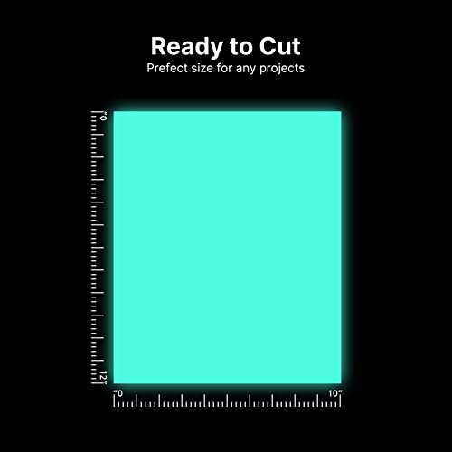 Heat Transfer Vinyl Glow in Dark Iron on Vinyl 9 Pack 12"x 10" PU HTV Luminous Fluorescent Color for Shirts(Glow in Dark) SHOYISI