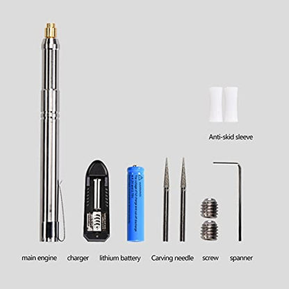 Metal Scribe,Rechargeable Engraving Pen Engraver Portable Cordless Electric Grinding Pen DIY Rotary Tool Kit - WoodArtSupply