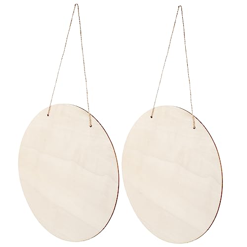 FUNOMOCYA 2 Sets DIY Door Hanging Sign Decorative Wood Plaque Unfinished Wood Crafts Blanks Hanging Wood Plaques for Crafts Blank Flags Wood Signs FUNOMOCYA