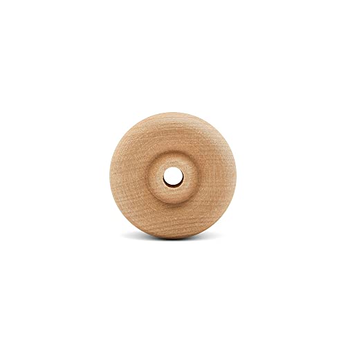 Woodpeckers- Classic Wooden Craft Toy Wheels 1.5" X 1/2" Axle Hole 24 Pack Woodpeckers