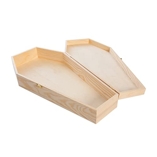 Creative Hobbies Large 18 Inch Halloween Coffin Box - Fillable Hinged Box for Halloween Décor, Party Favor, Goth, Doll Coffin, Coffin Ring Box, Pet Creative Hobbies