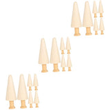 NOLITOY 18 Pcs Easter Wooden Unfinished Wood Easter Fairy Gardens Wooden Peg Dolls Unfinished Wood Trees for DIY Crafts Terrarium Statue Unfinished NOLITOY