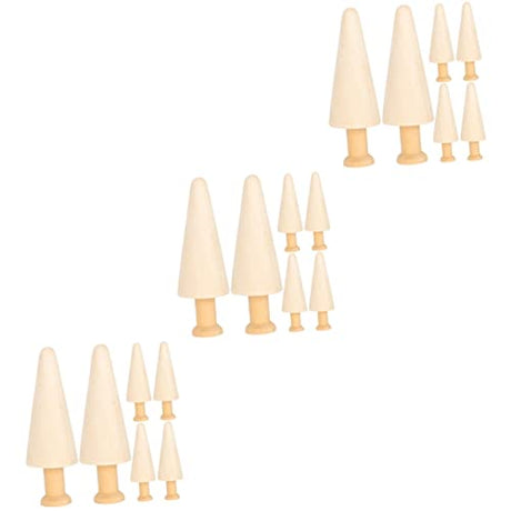 NOLITOY 18 Pcs Easter Wooden Unfinished Wood Easter Fairy Gardens Wooden Peg Dolls Unfinished Wood Trees for DIY Crafts Terrarium Statue Unfinished NOLITOY