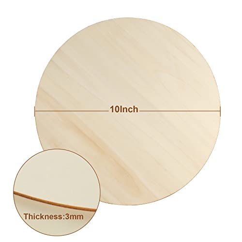 CYEAH 20 PCS Round Wood Circles for Crafts, 10 Inch Unfinished Wooden Circles Wood Rounds Wood Plaque for Making Craft, Home Decor, Wood Burning CYEAH