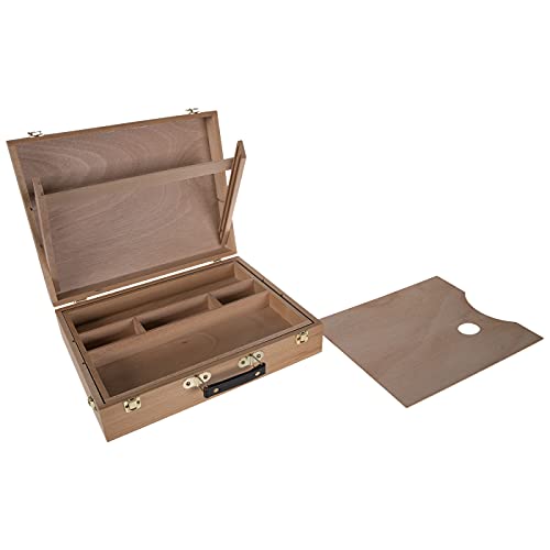 Master’s Touch Art Set - All Media Artist Supply Box - Briefcase Style Unfinished Wooden Artist Storage Box w/ 5 Compartments – Art Toolbox for - WoodArtSupply