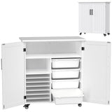 GDLF Craft Cart Compatible with Cricut Machine Cricut Table with Storage Cabinet Rolling Cricut Cart Furniture with Drawers Designed for Cricut GDLF