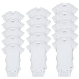 Gerber Baby 15 Piece Onesies Bodysuit Multi Size Pack, White, (0-3M, 3-6M, 6-9M) Gerber
