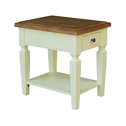 IC International Concepts International Concepts Vista End Table, Hickory/Shell - WoodArtSupply