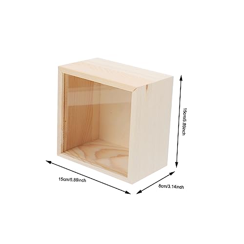 COHEALI 2pcs Box Storage Wooden Box Unfinished Wooden Crate Decorative Wooden Unfinished Wooden Case Jewelry Display Case Wooden Gift Case Wood Crate COHEALI