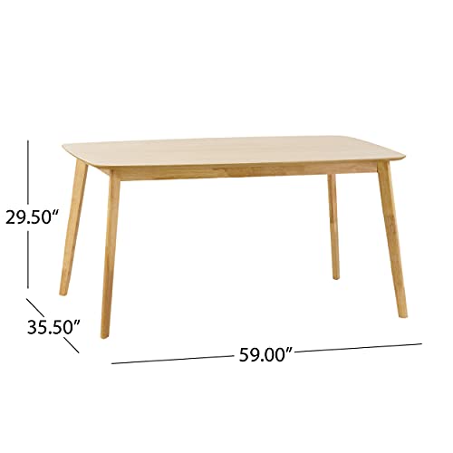 Christopher Knight Home Nyala Wood Dining Table, Natural Oak Finish
