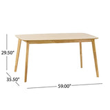 Christopher Knight Home Nyala Wood Dining Table, Natural Oak Finish Christopher Knight Home