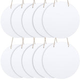 Beeveer 10 Pcs Round Sublimation Door Hanger Blanks 10 x 10 Inch Wall Hanging MDF Wood Blanks Unfinished Wooden Blank Wood Sign Circle Sublimation Beeveer