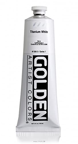 Heavy Body Acrylic Paint by Golden in 5 Ounce Tube Titanium White - WoodArtSupply