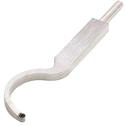 Carbide Tipped Woodturning Tool H8.9 Carbide Wood Lathe Tool Enlarge Swan Hollower Made of Stainless Steel with 10pcs 8.9mm Round Carbide Cutter and Dirtech