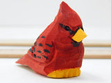 Selsela Cardinal Wood Red Bird Figurine Miniature Garden Statue Carving Home Decor Sculpture Small Animal Selsela