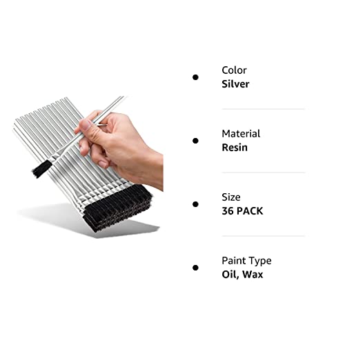 Acid Brushes - 36 Count 3/8 Inch Horsehair Acid Flux Brushes, Disposable Glue Brushes for Woodworking, Epoxy Brushes for Resin, Great for Crafting, RamPro
