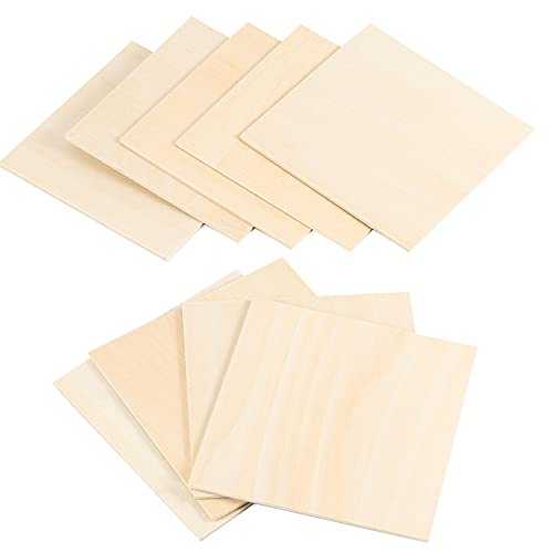 ZEONHEI 150 Pieces 4 x 4 Inch Unfinished Wood Pieces, Blank Wooden Squares for Crafts, Scrabble Tiles Letters, Painting, Cup Coasters, Home