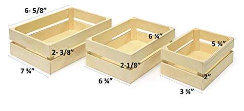 Wood Craft: WS 921 Crate Caddy Set 3/Set - SMALL decorative boxes