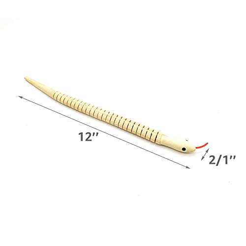 Natural Unfinished Wooden Wiggly Snakes - 12” Flexible Timber Snake - Blank Canvas - Great for Arts and Crafts - Themed Birthday Party Supplies, - WoodArtSupply